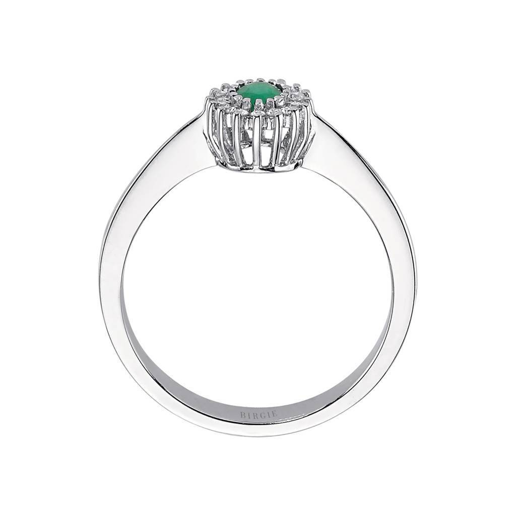 Diamant und Oval Smaragd Ring