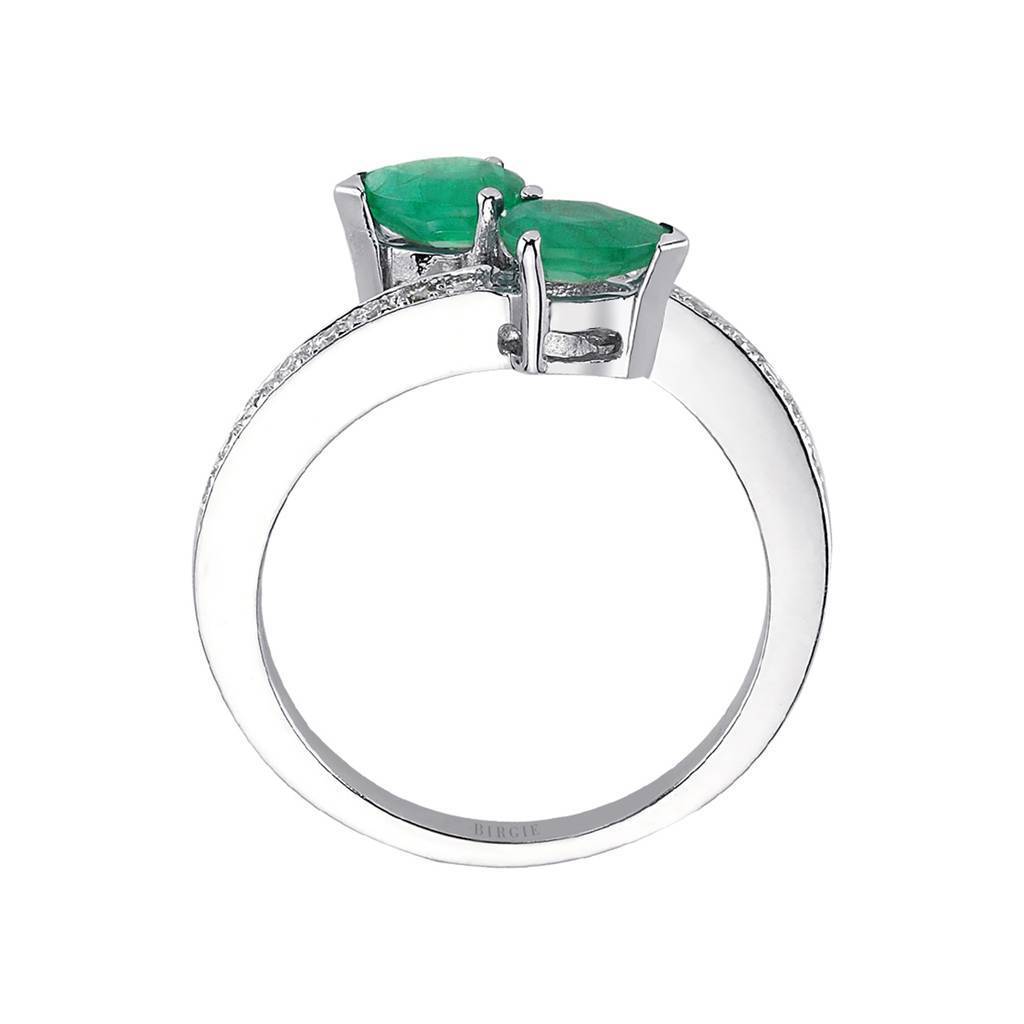 Diamond and Pear Emerald Ring