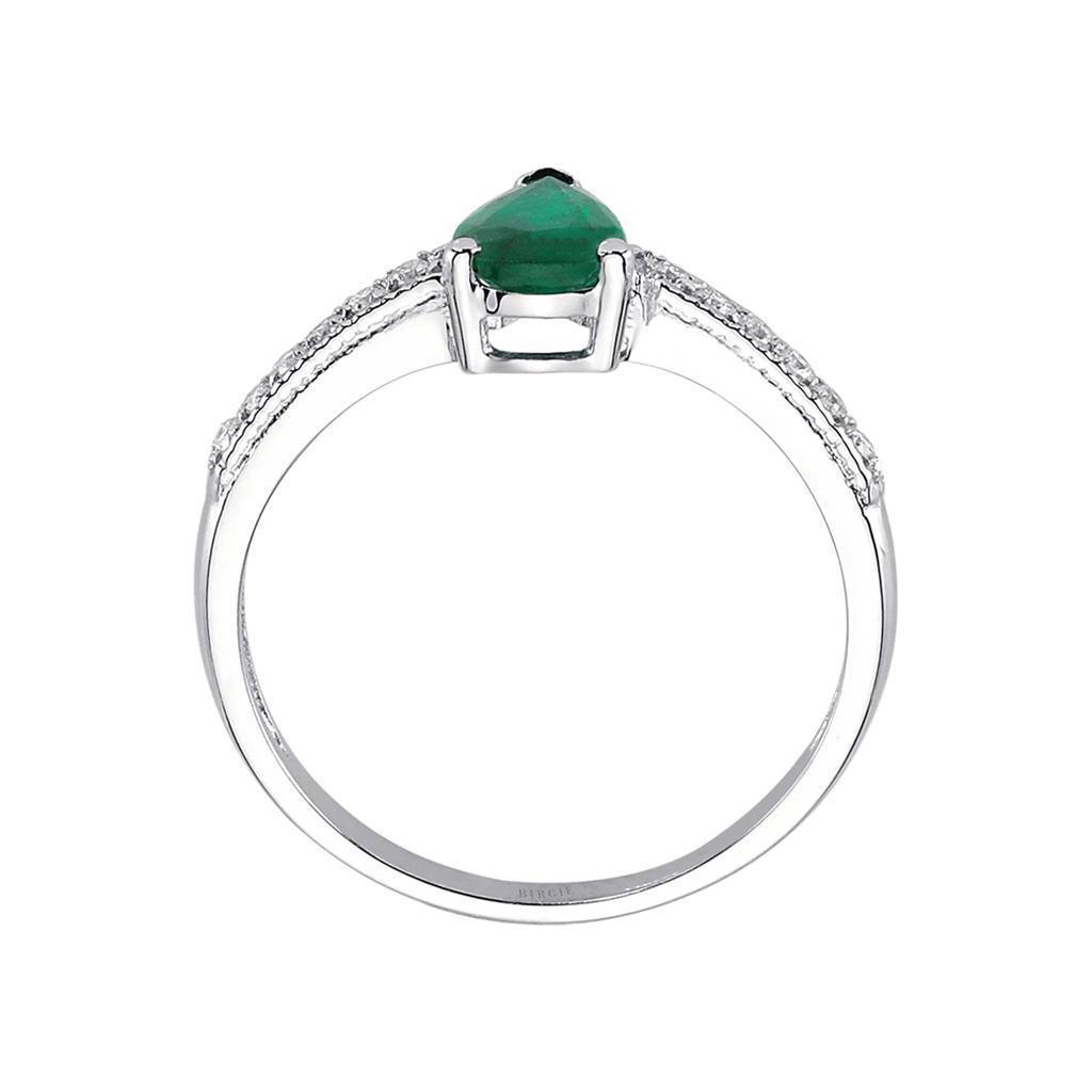 Diamond and Pear Emerald Ring