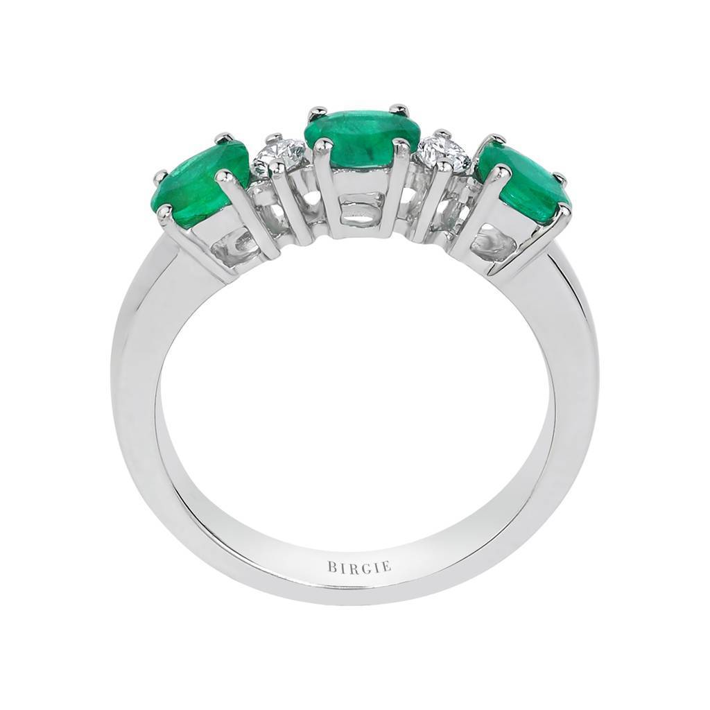 Diamond and Oval Emerald Ring