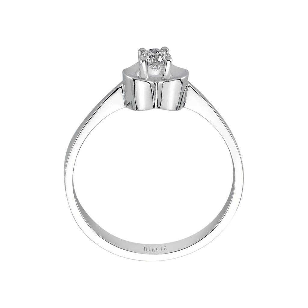Bague coeur solitaire diamant 0,16 carat