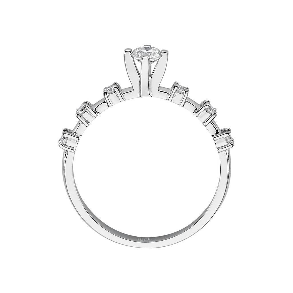 0.33 total carat diamond halo solitaire ring