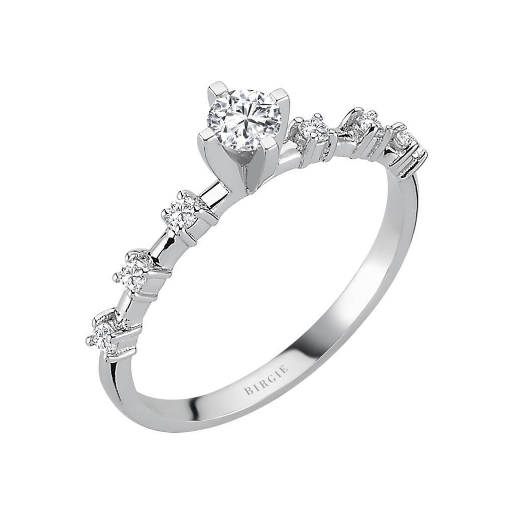 0.33 total carat diamond halo solitaire ring