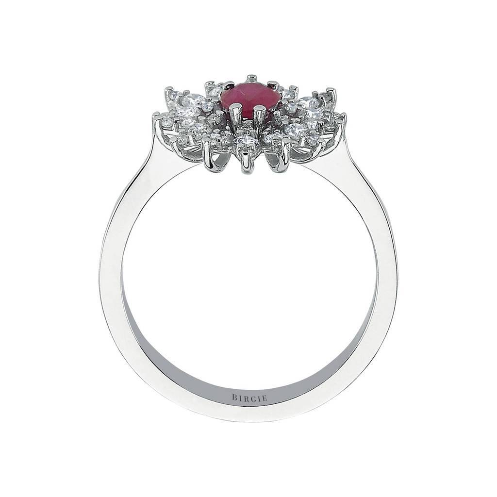 Diamond and teardrop ruby ring