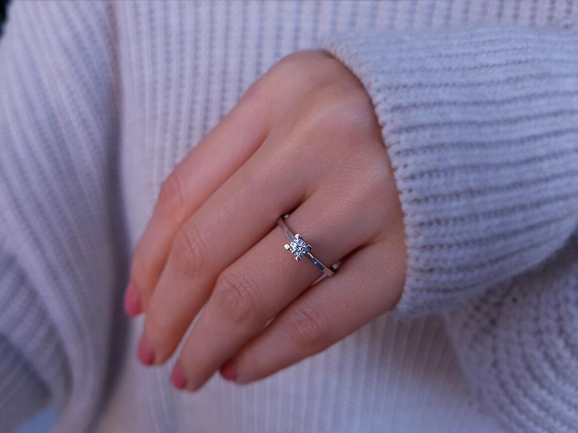 0.19 carat diamond solitaire ring