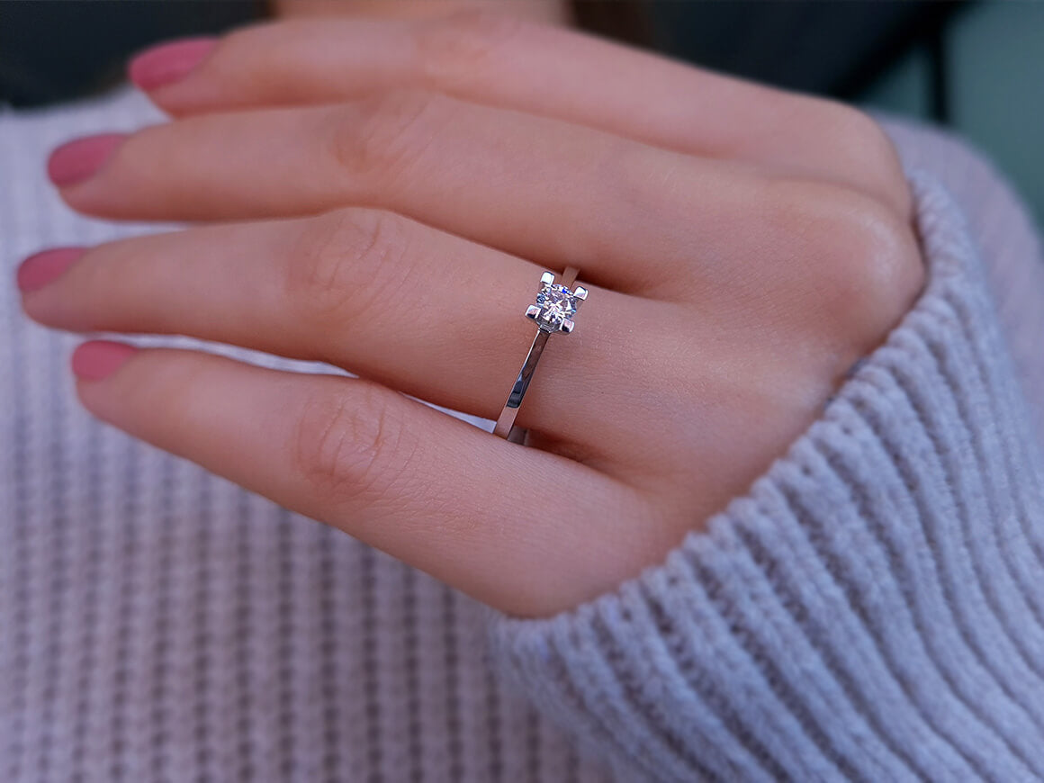0.19 carat diamond solitaire ring
