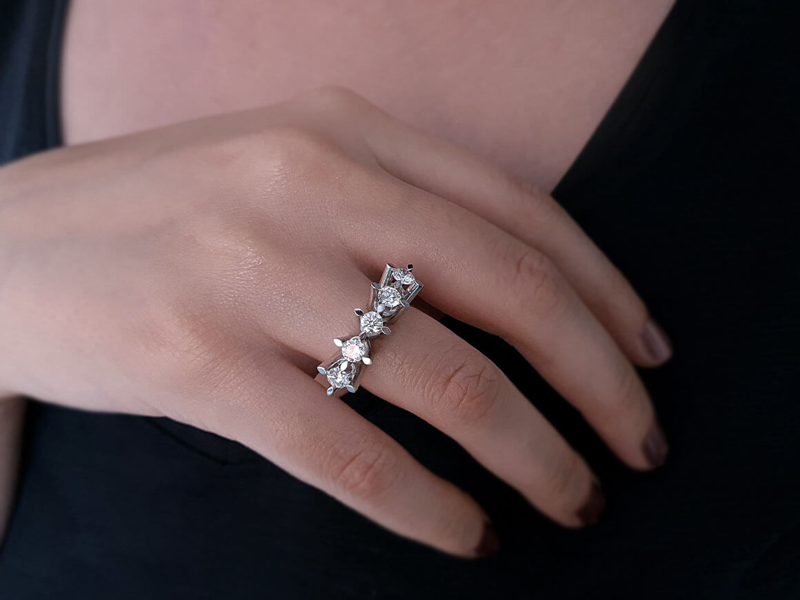 1.20 Carat Diamond 5 Stones Alliance