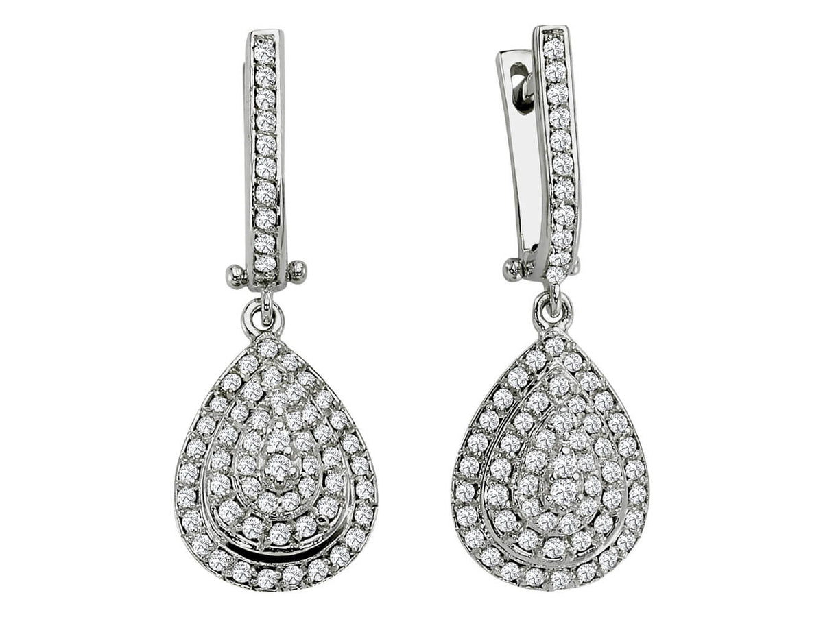 Boucles d'oreilles pendantes en diamant