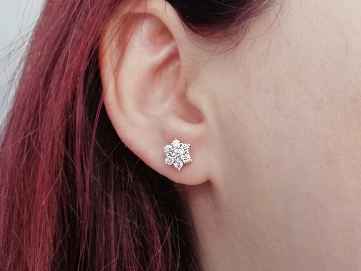 Diamond Ascella Stud Earrings