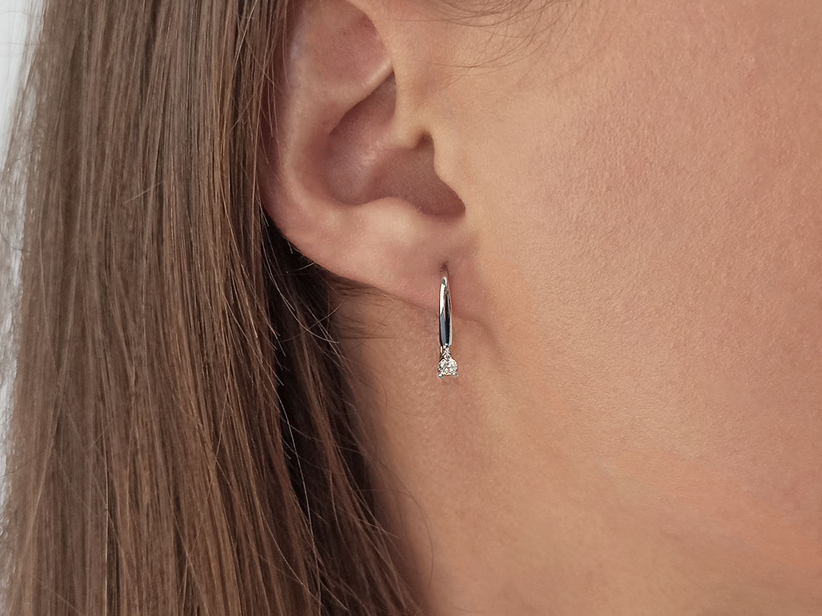 0.21 Carat Diamond Solitaire Earrings