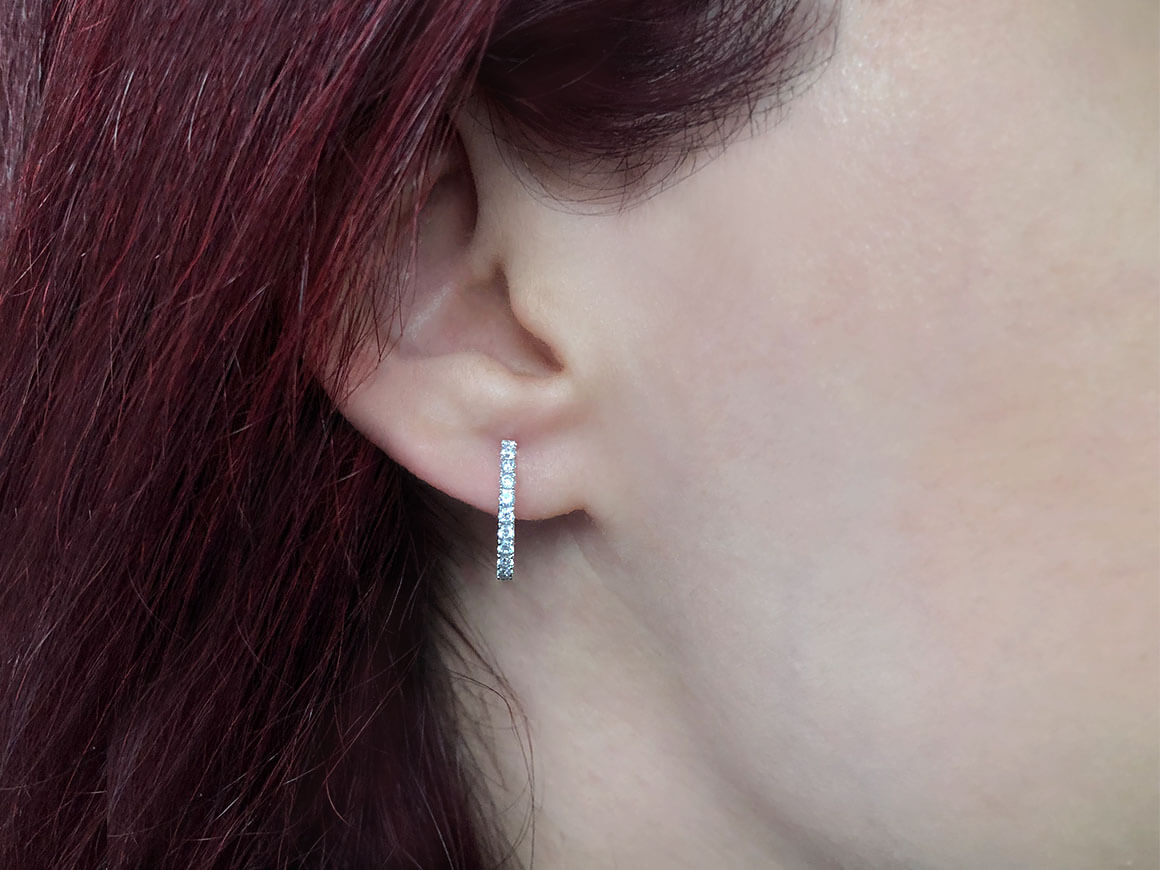 Boucles d'oreilles créoles diamant