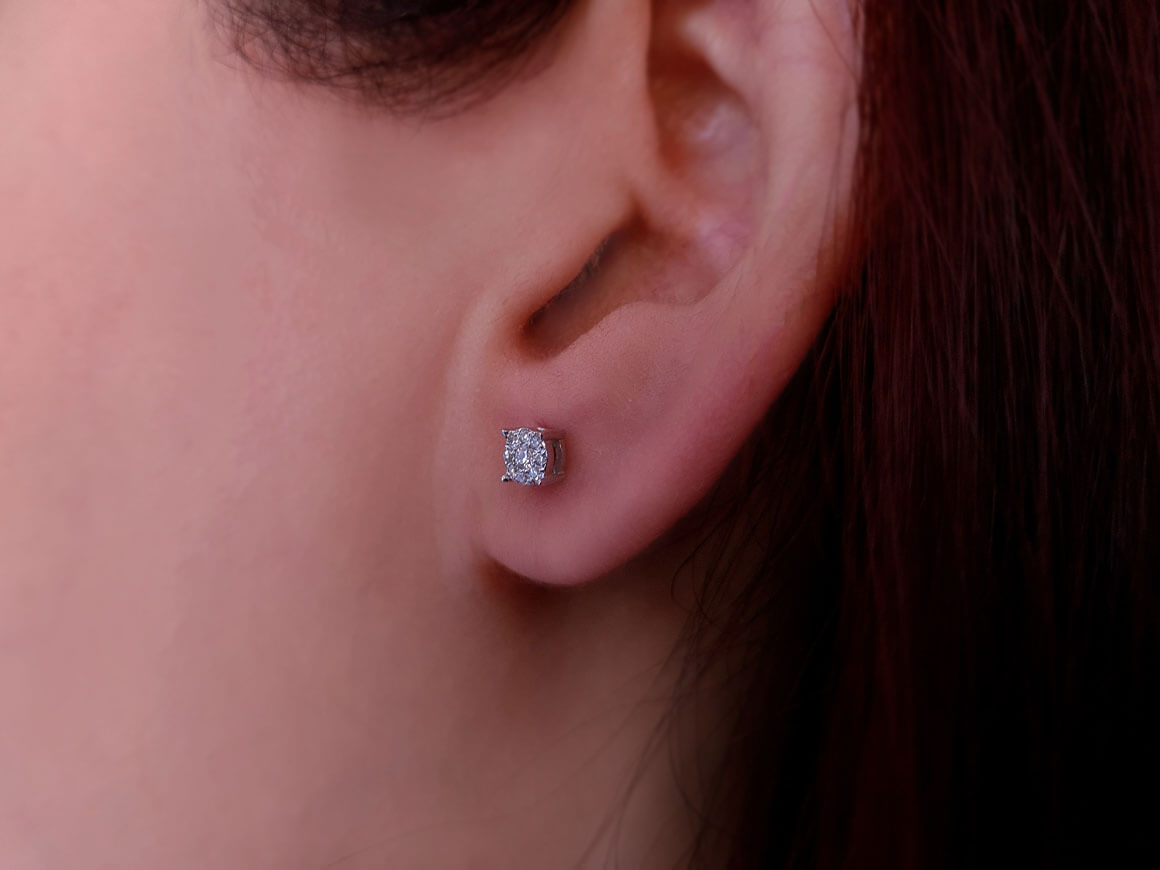 0.30 Carat Diamond Effect Solitaire Stud Earrings