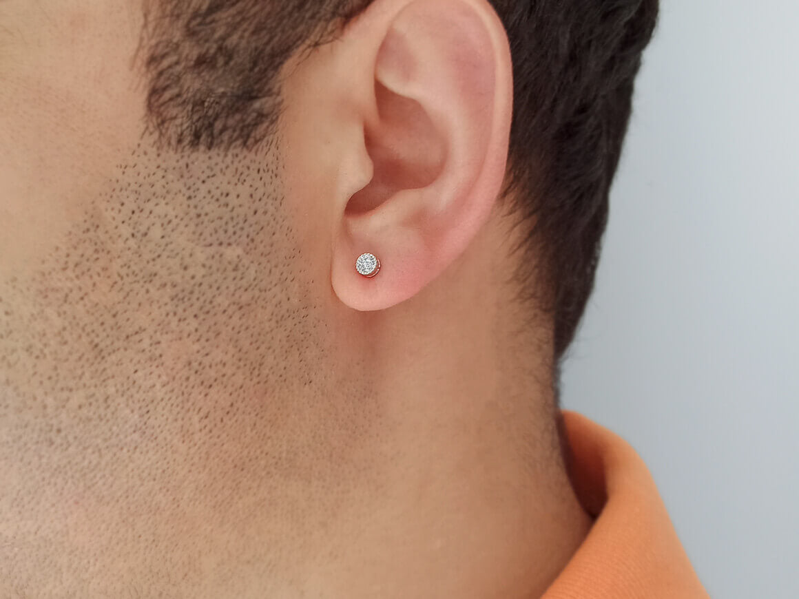 0.17 Carat Diamond Solitaire Men's Stud Earrings
