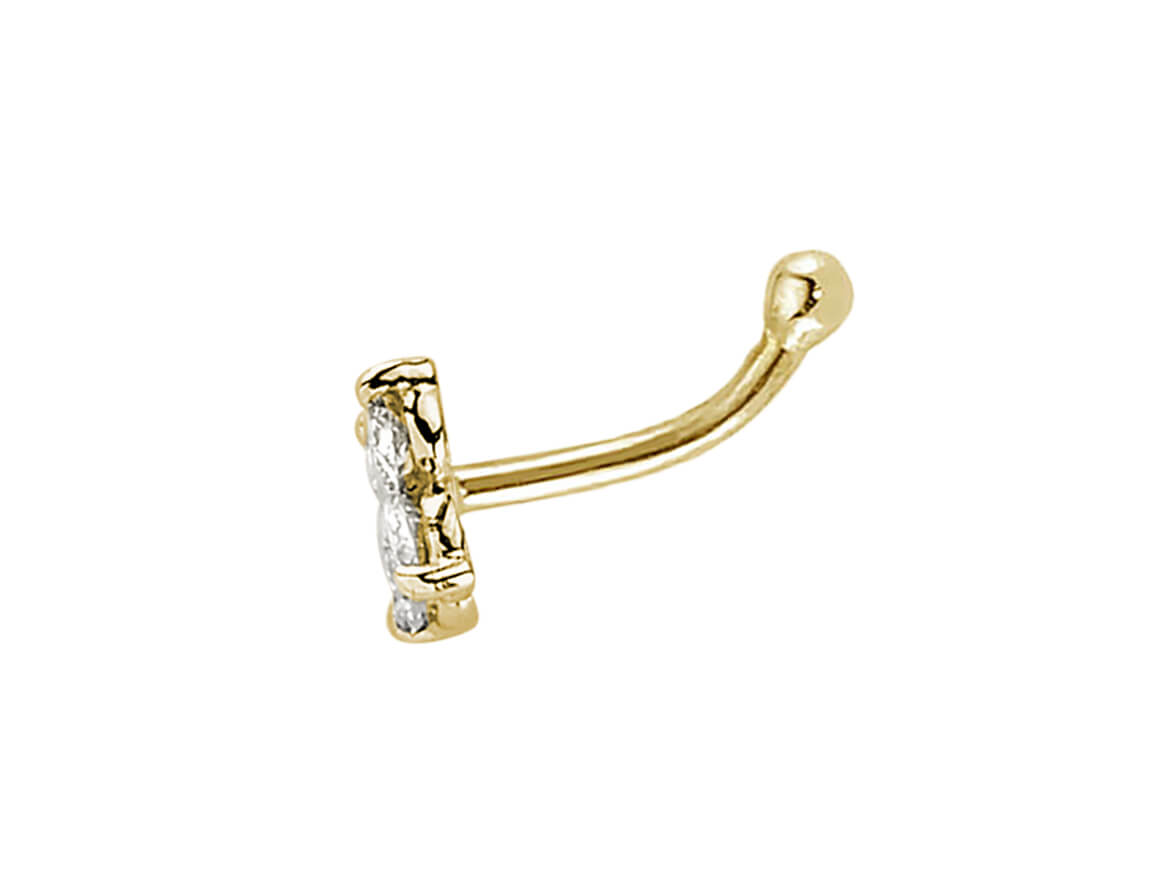 Piercing de nez quaternaire en diamant de 0,11 carat au total
