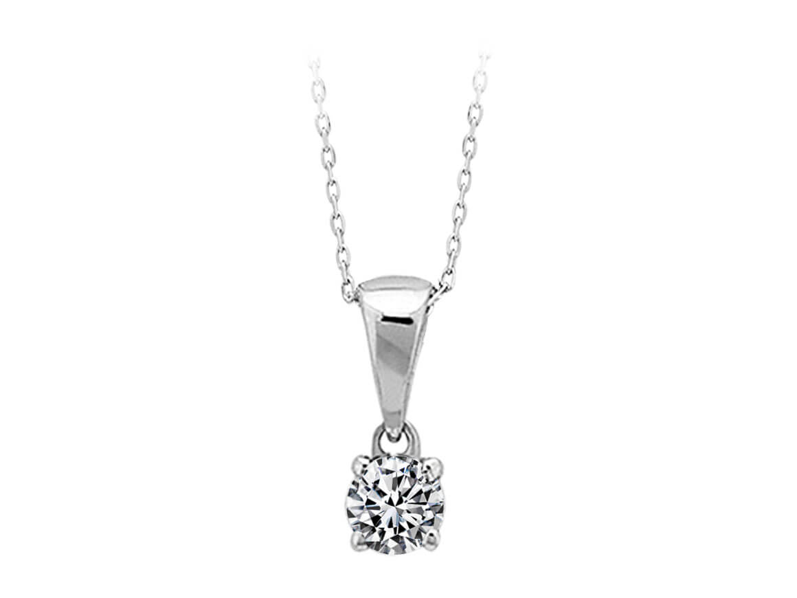Collier solitaire diamant 0,17 carat