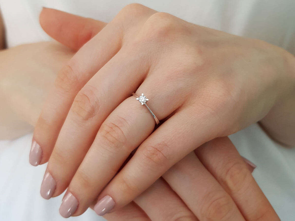 0.13 carat diamond solitaire ring