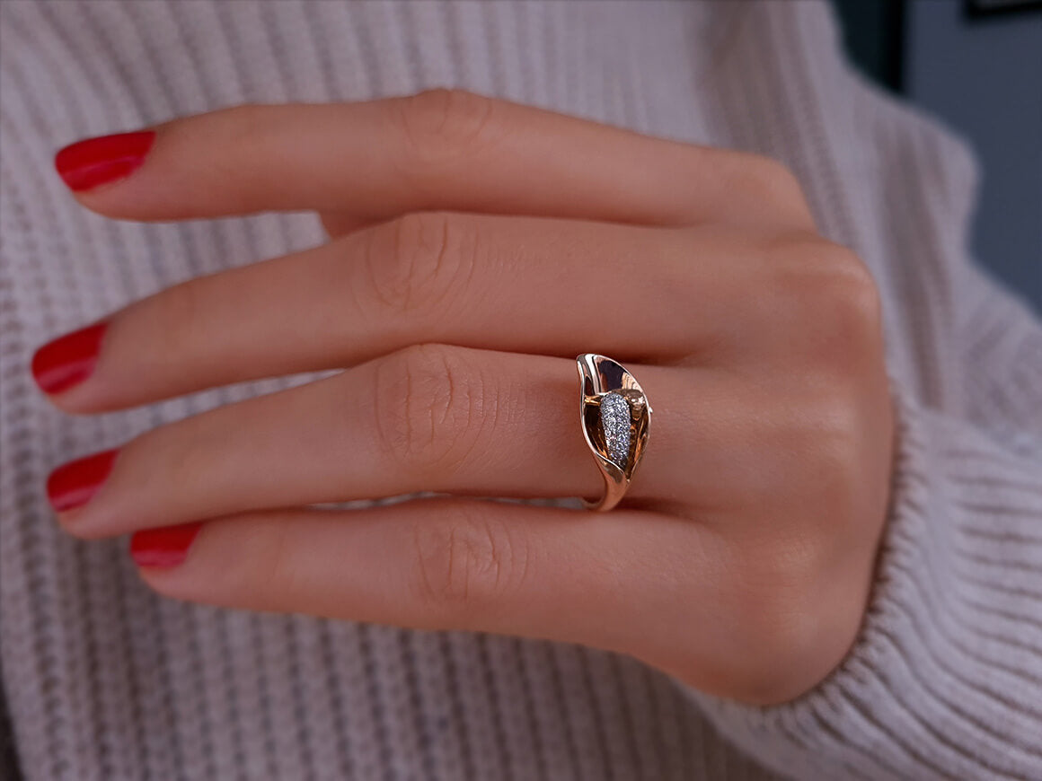 Bague fleur diamant