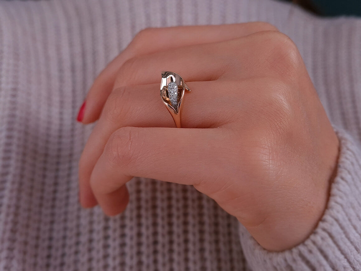 Bague fleur diamant