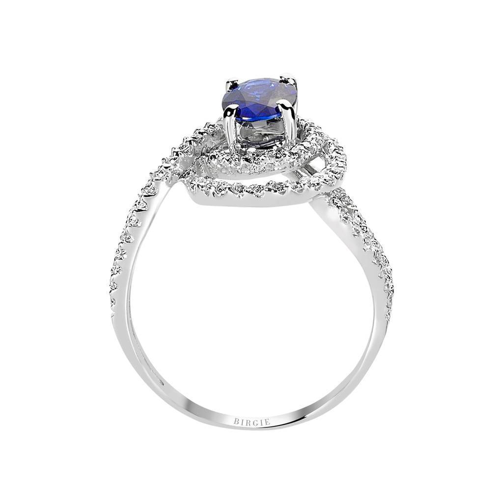 Bague Diamant et Saphir Ovale