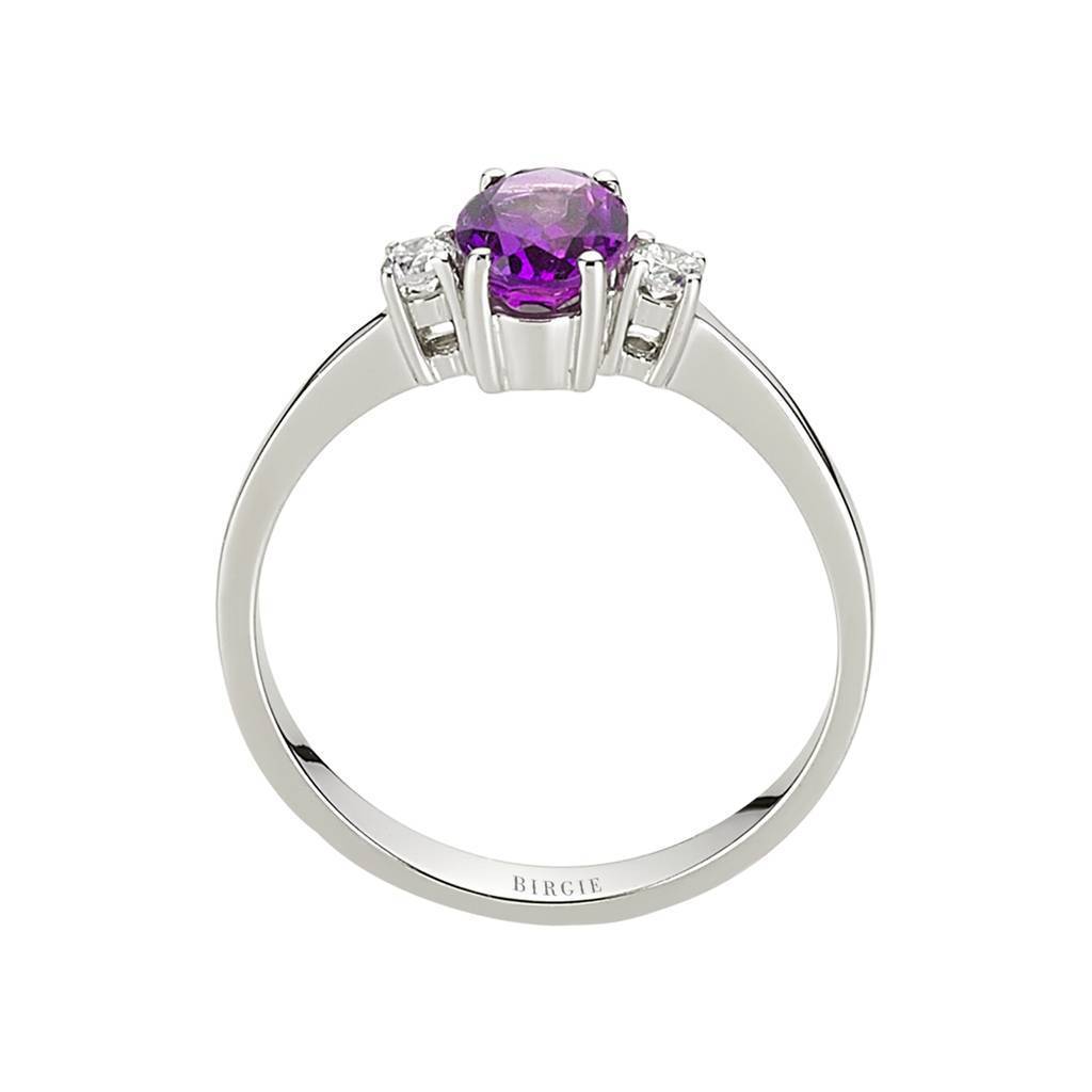 Diamond and Oval Amethyst Ring