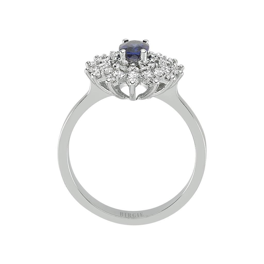 Diamond and Oval Sapphire Ring