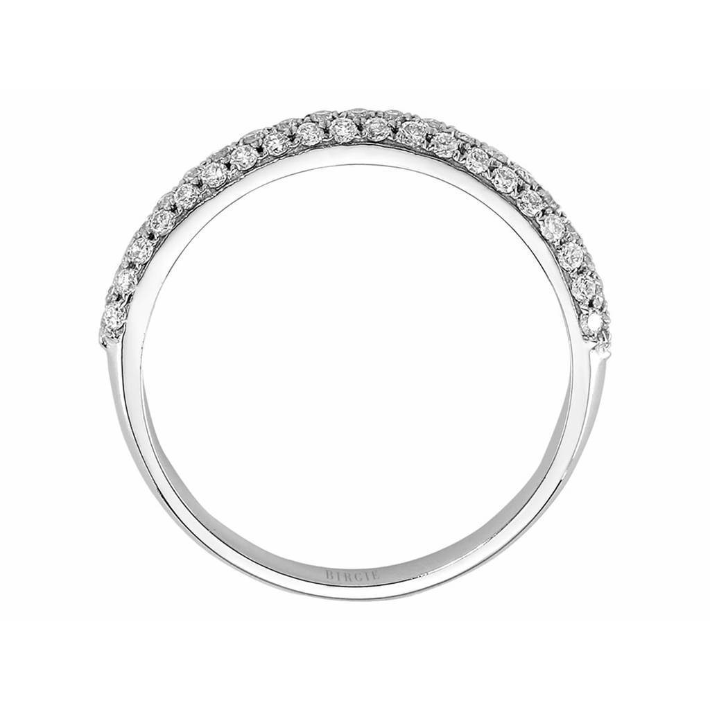 Alliance semi-circulaire diamant trois rangs
