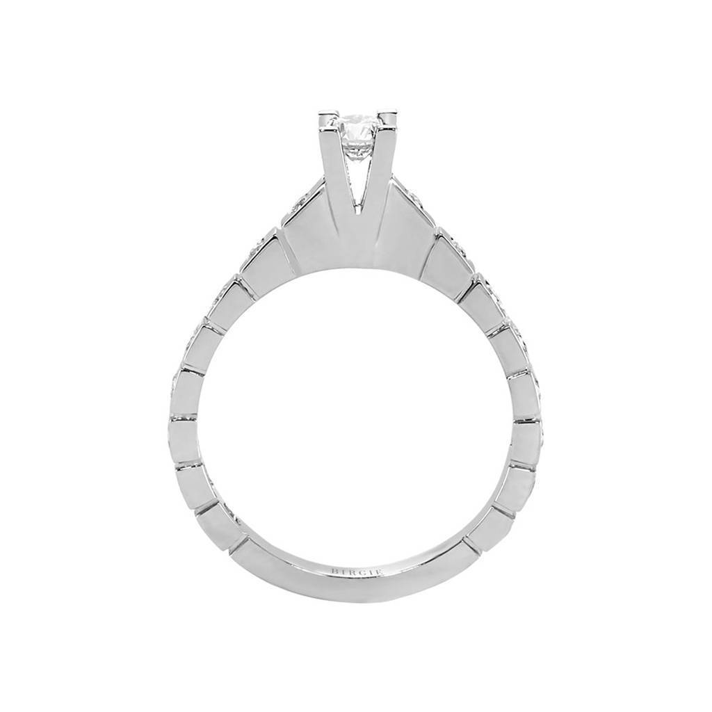 0.42 total carat diamond halo solitaire ring
