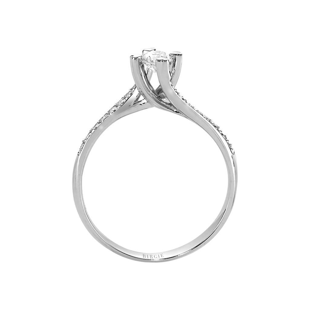 Bague solitaire halo de diamants de 0,39 carat au total