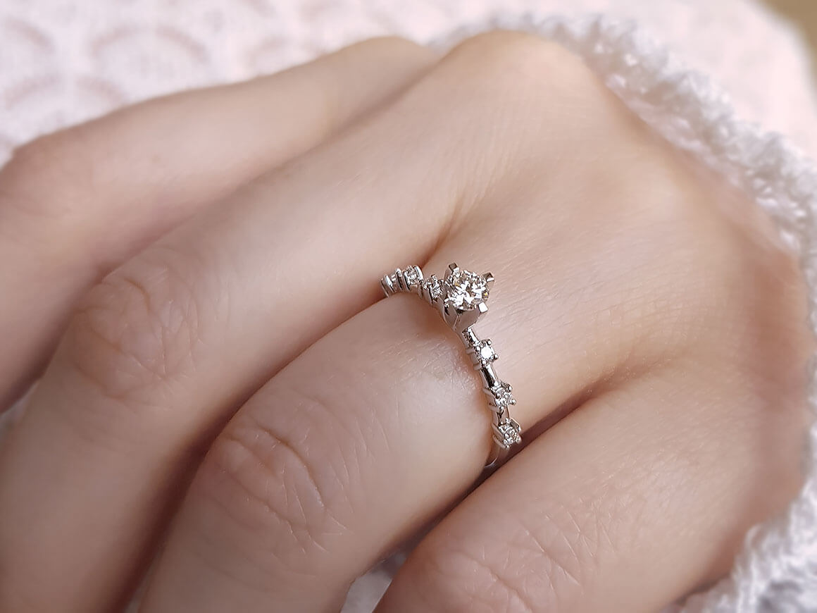 0.33 total carat diamond halo solitaire ring