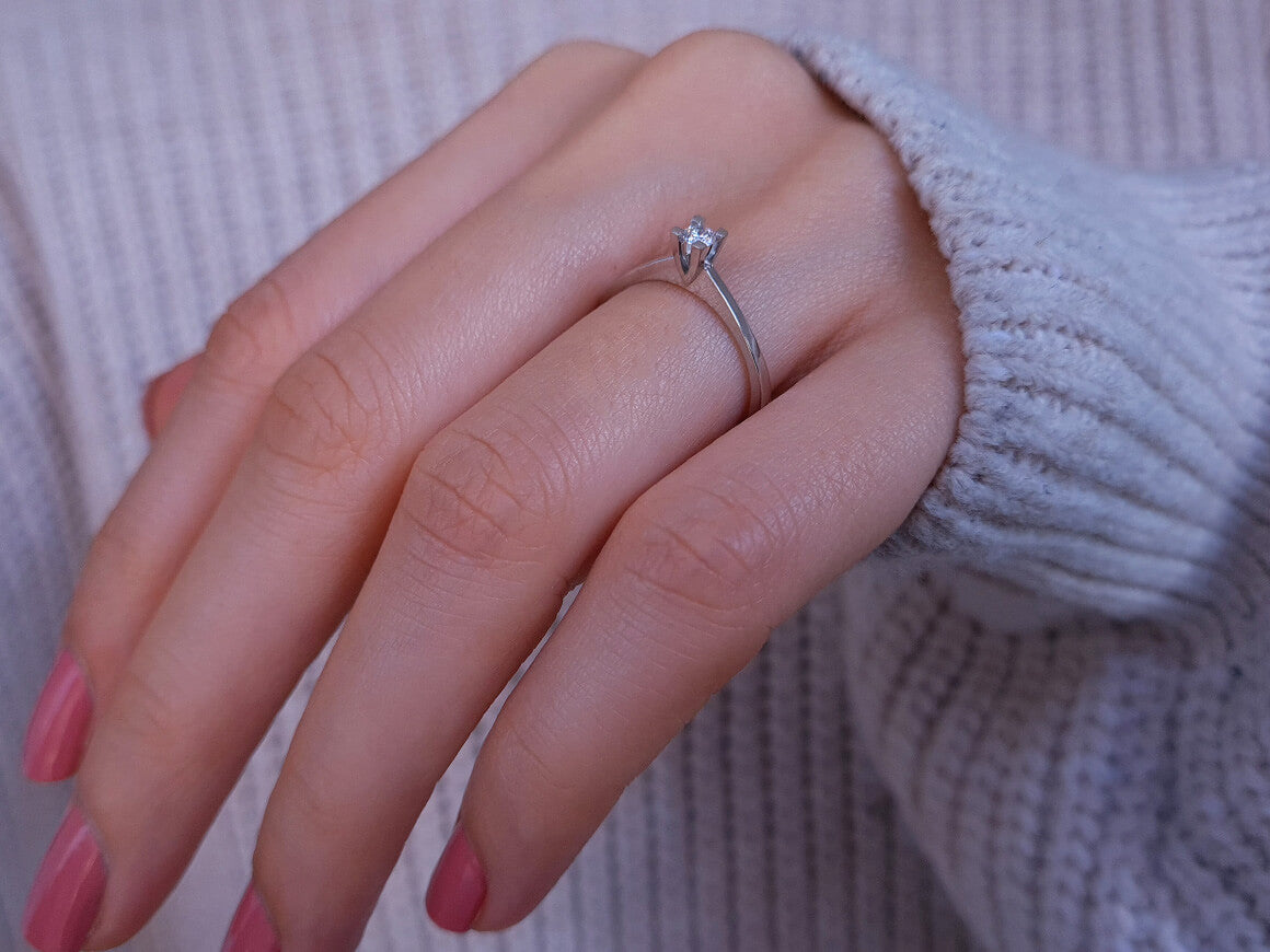 0.09 carat diamond solitaire ring