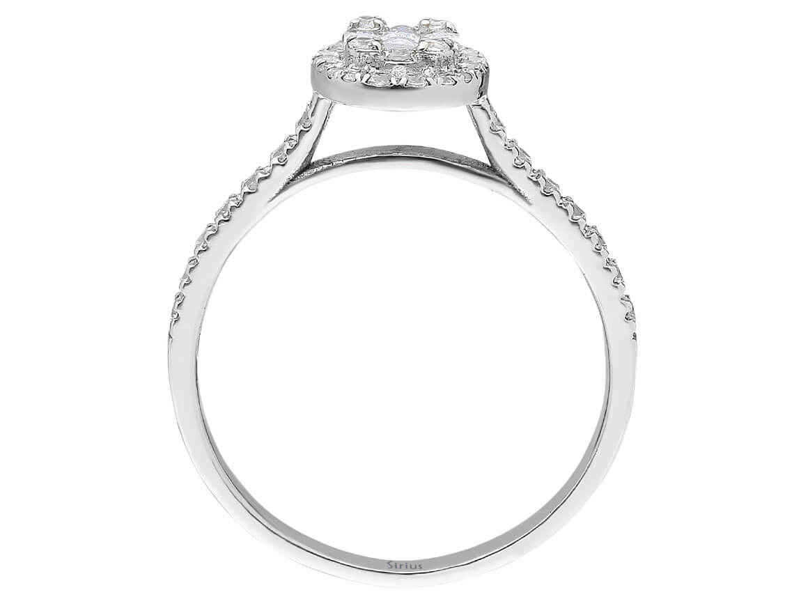 Bague baguette en diamant de 0,43 carat au total