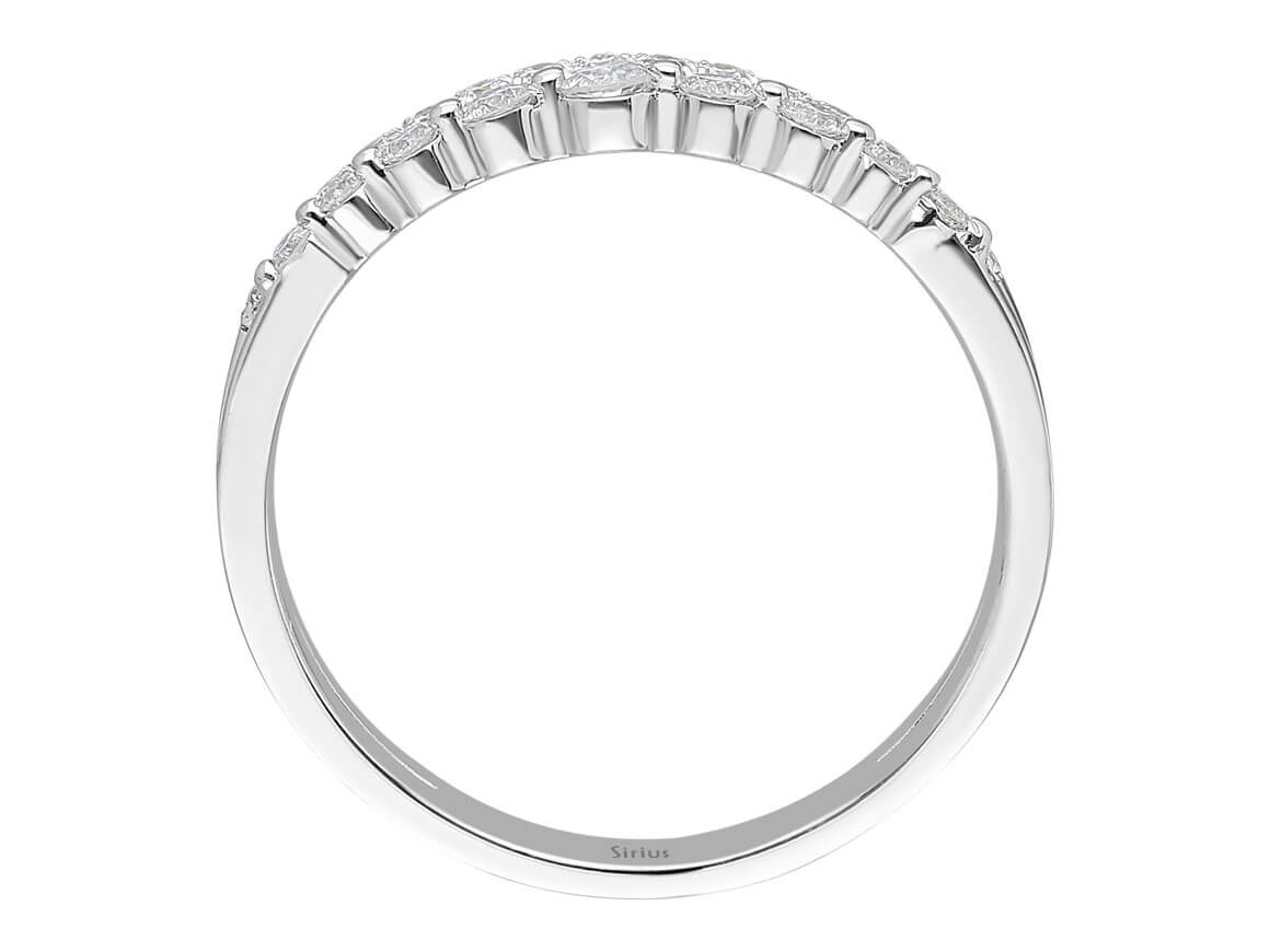 Alliance demi-rond diamant deux rangs