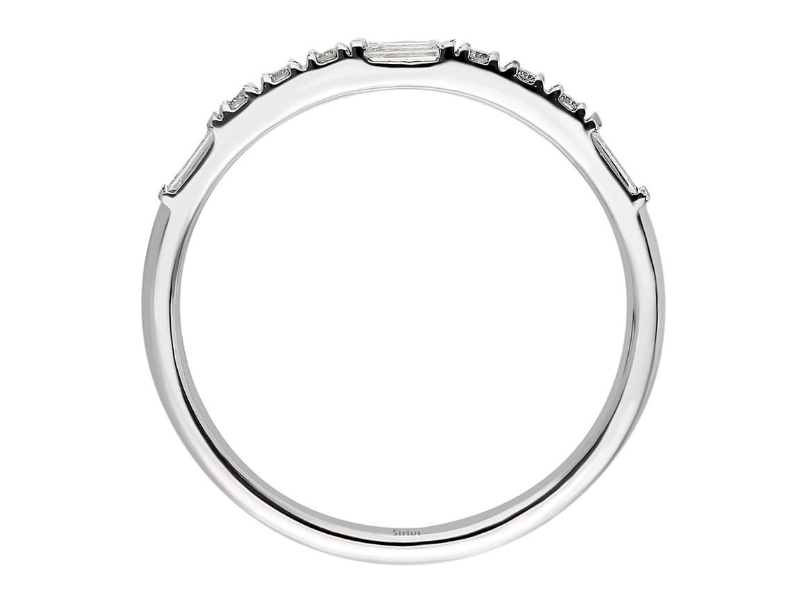 Alliance Demi Rond Diamant Baguette