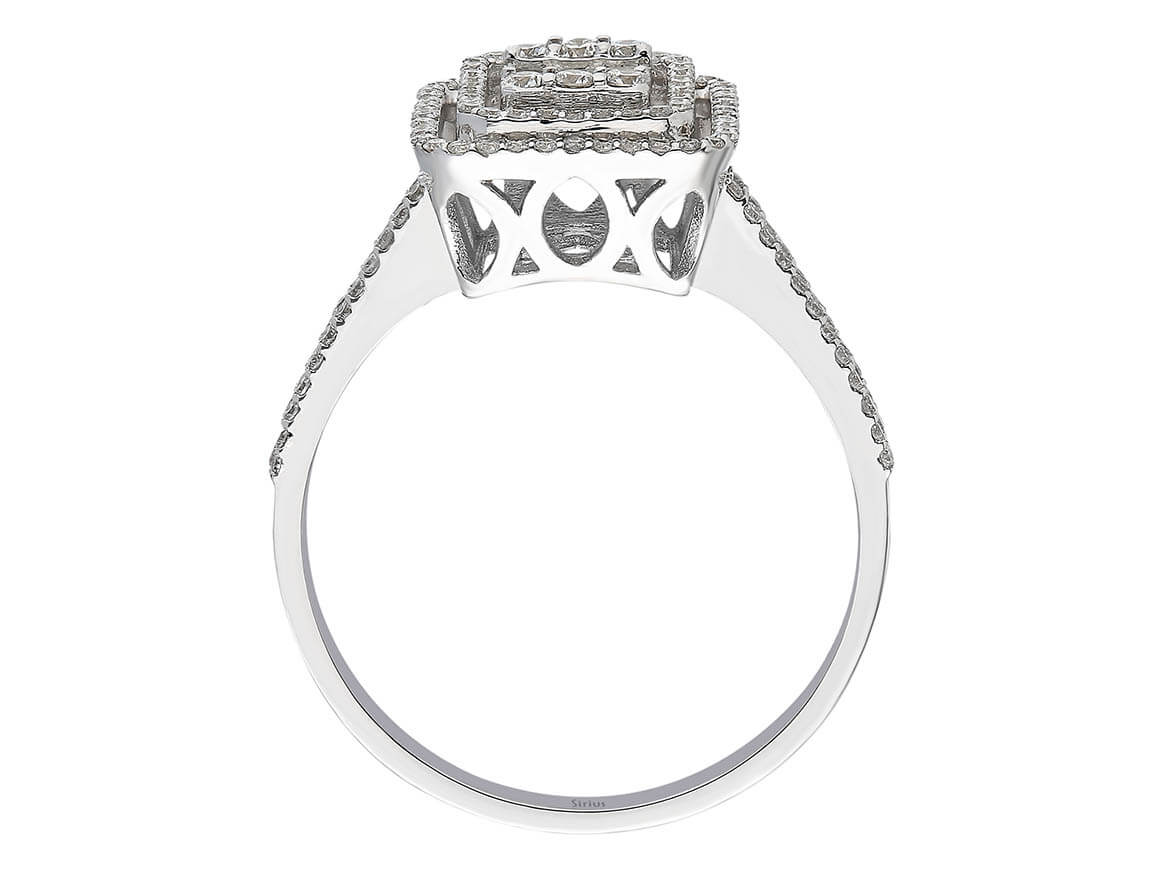 Bague baguette en diamant de 0,54 carat au total
