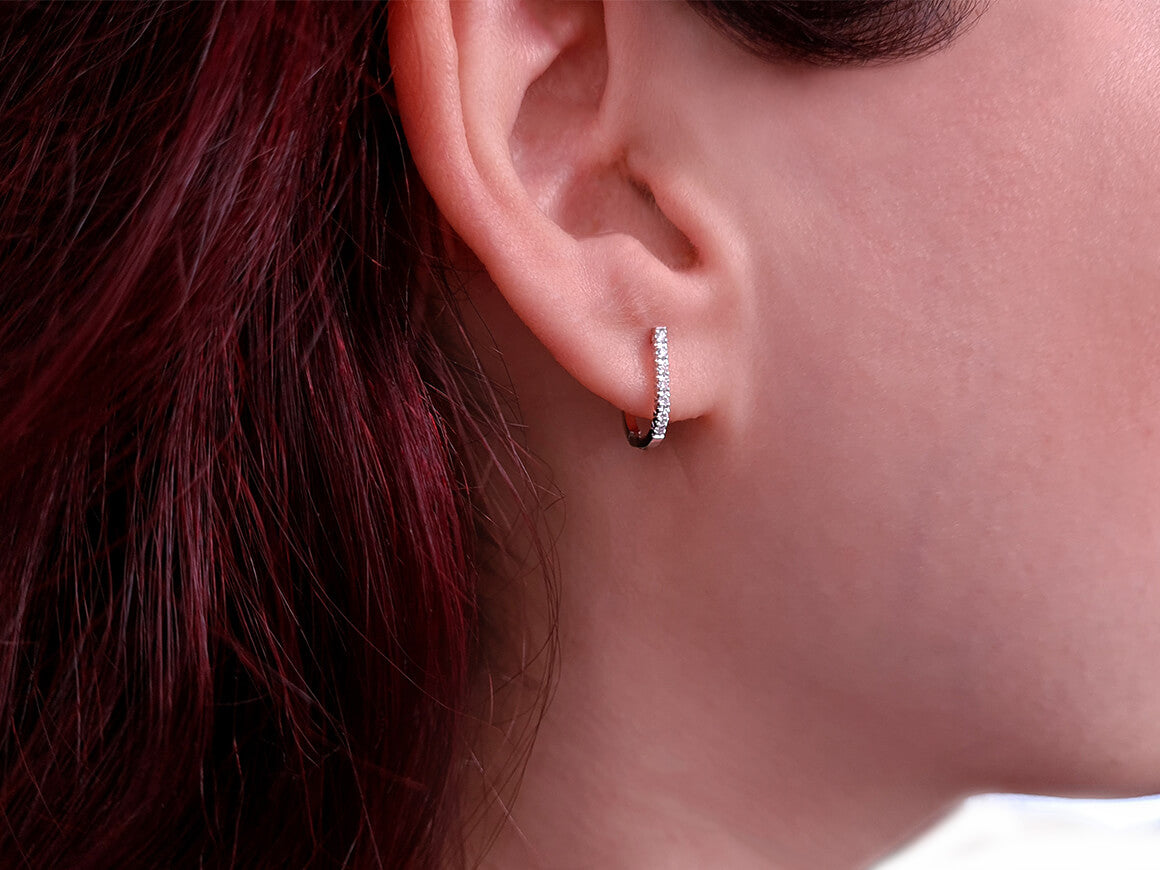 Boucles d'oreilles créoles diamant