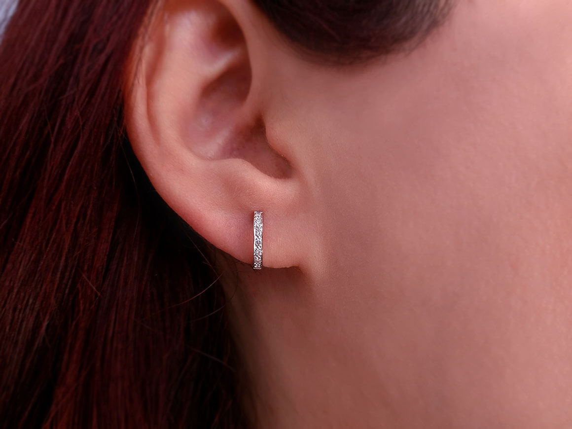 Boucles d'oreilles créoles diamant