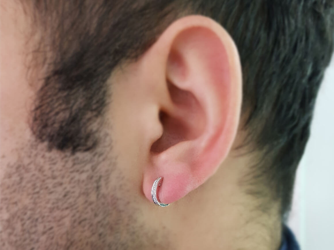 Diamond Men's Hoop Earrings