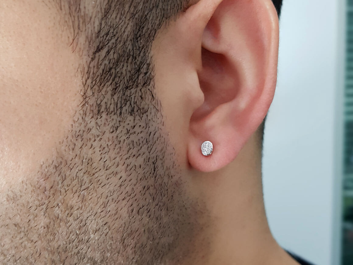 Diamond men's earrings