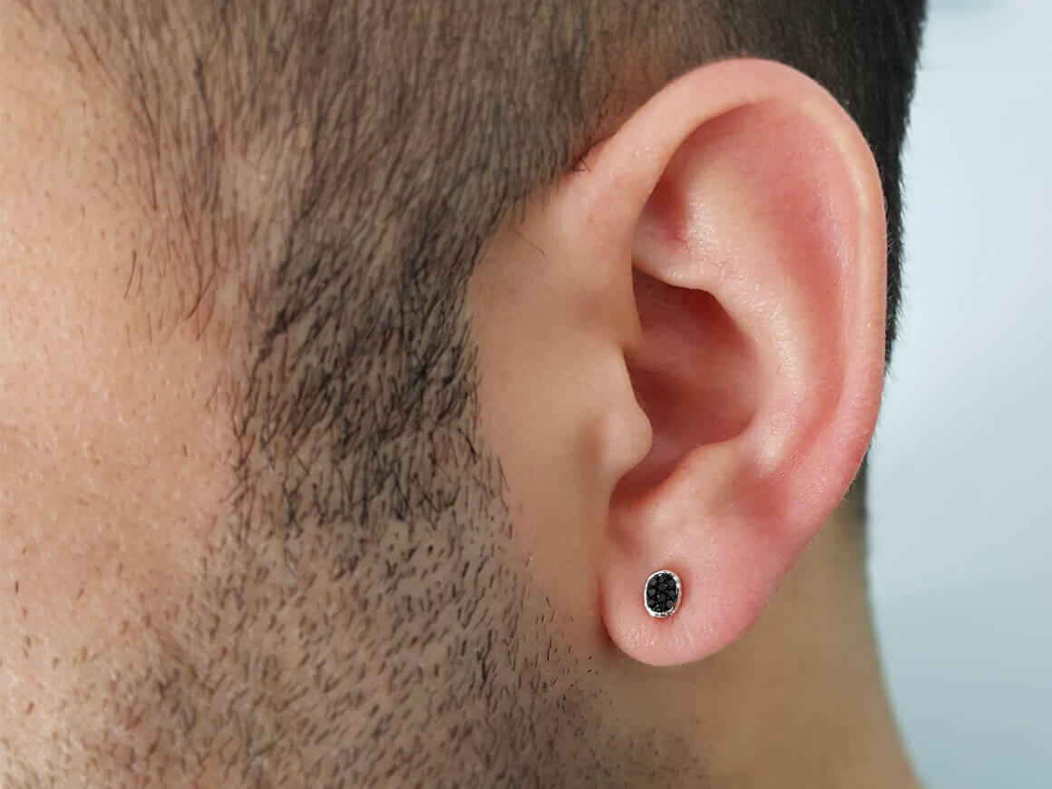 Black Diamond Men's Stud Earrings