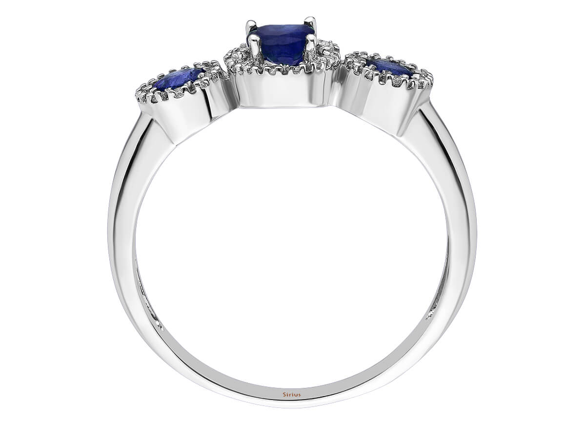 Diamond and Tria Sapphire Ring