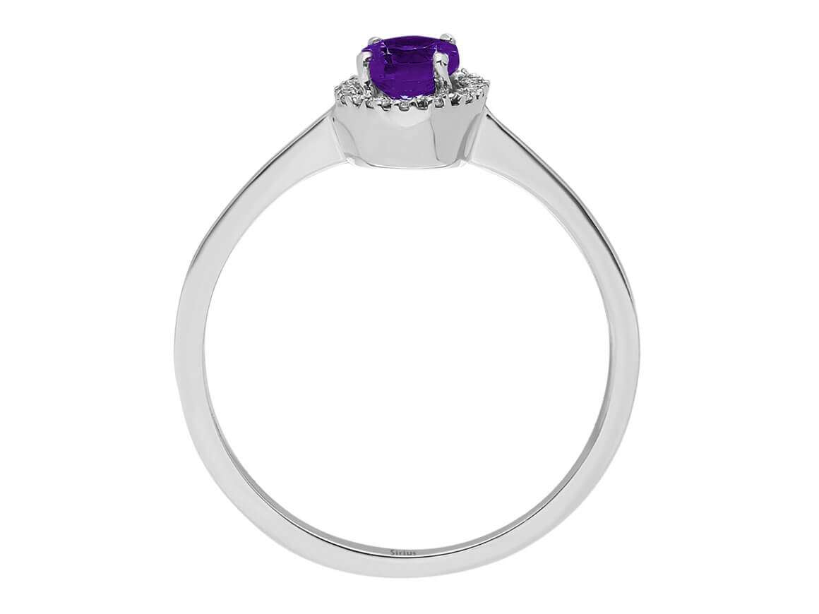 Bague diamant et améthyste ovale