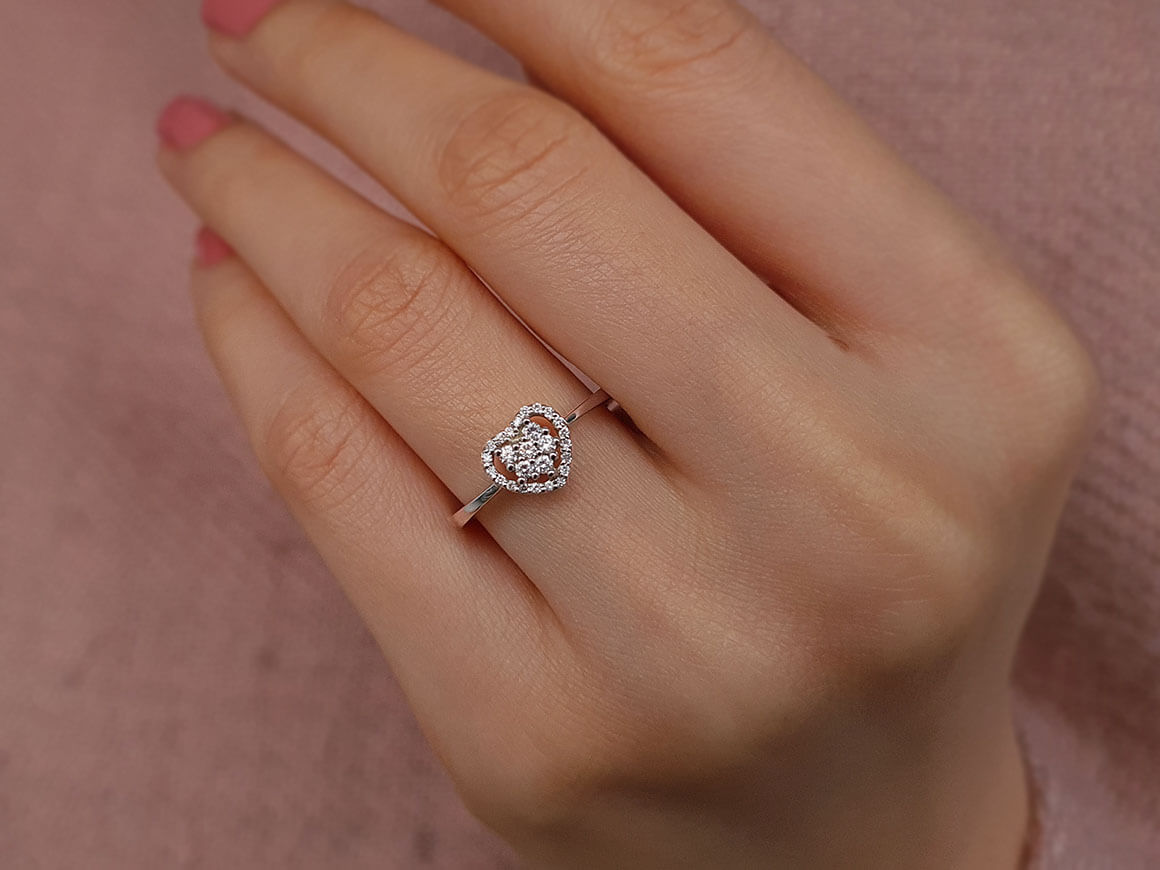 Bague coeur diamant