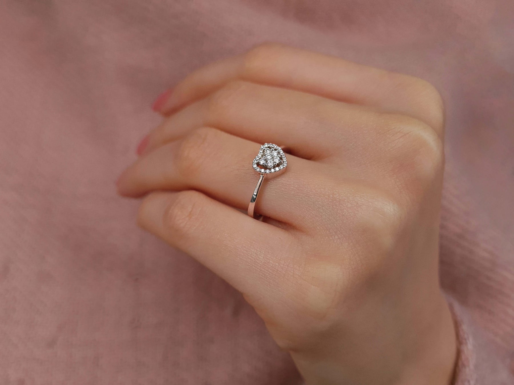 Bague coeur diamant