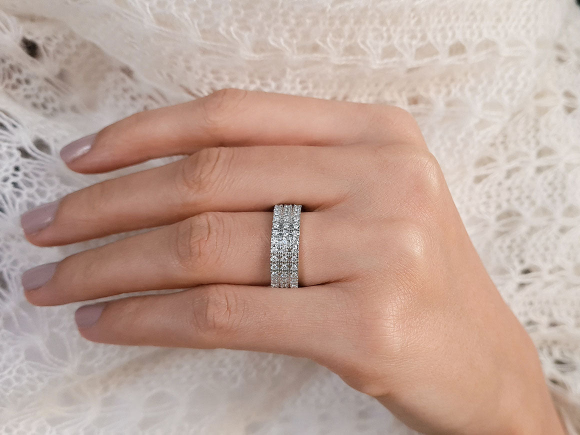 Alliance habruntum diamant à trois rangs