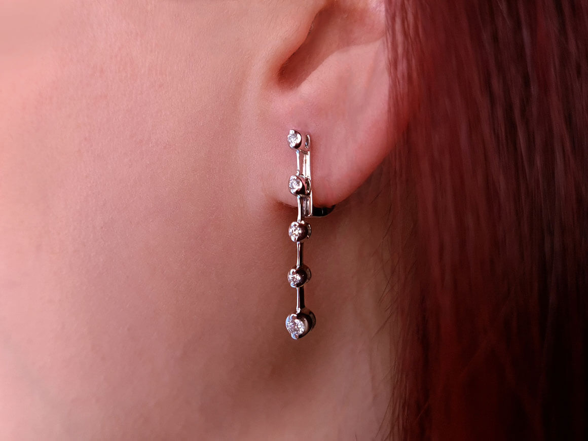 Boucles d'oreilles tennis diamants