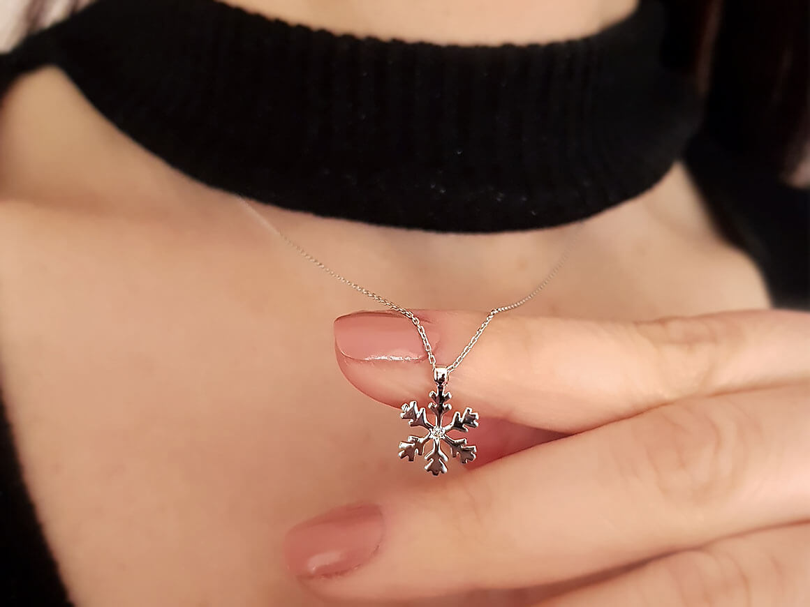 Diamond Snowflake Necklace