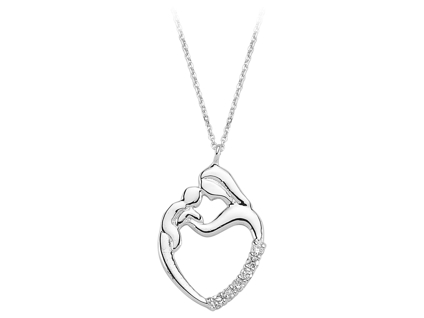 Collier mère et enfant diamant