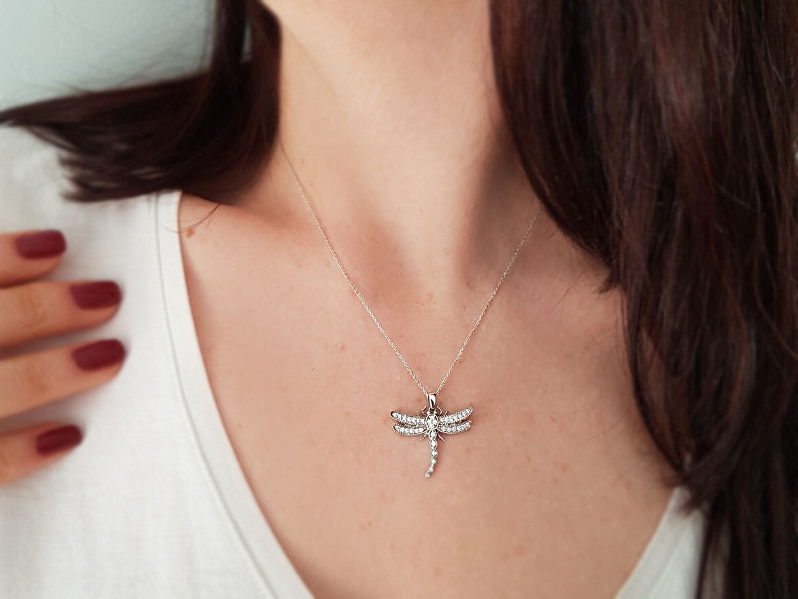 Collier Libellule Diamant