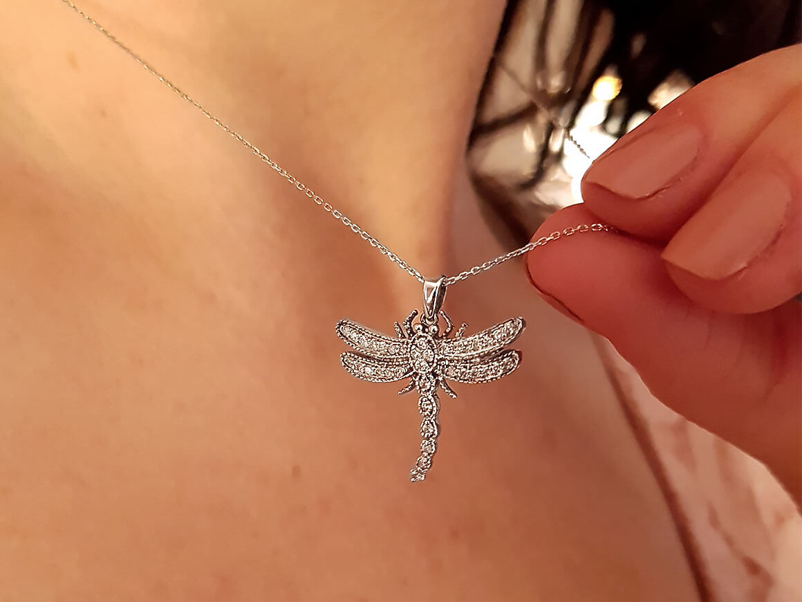 Collier Libellule Diamant