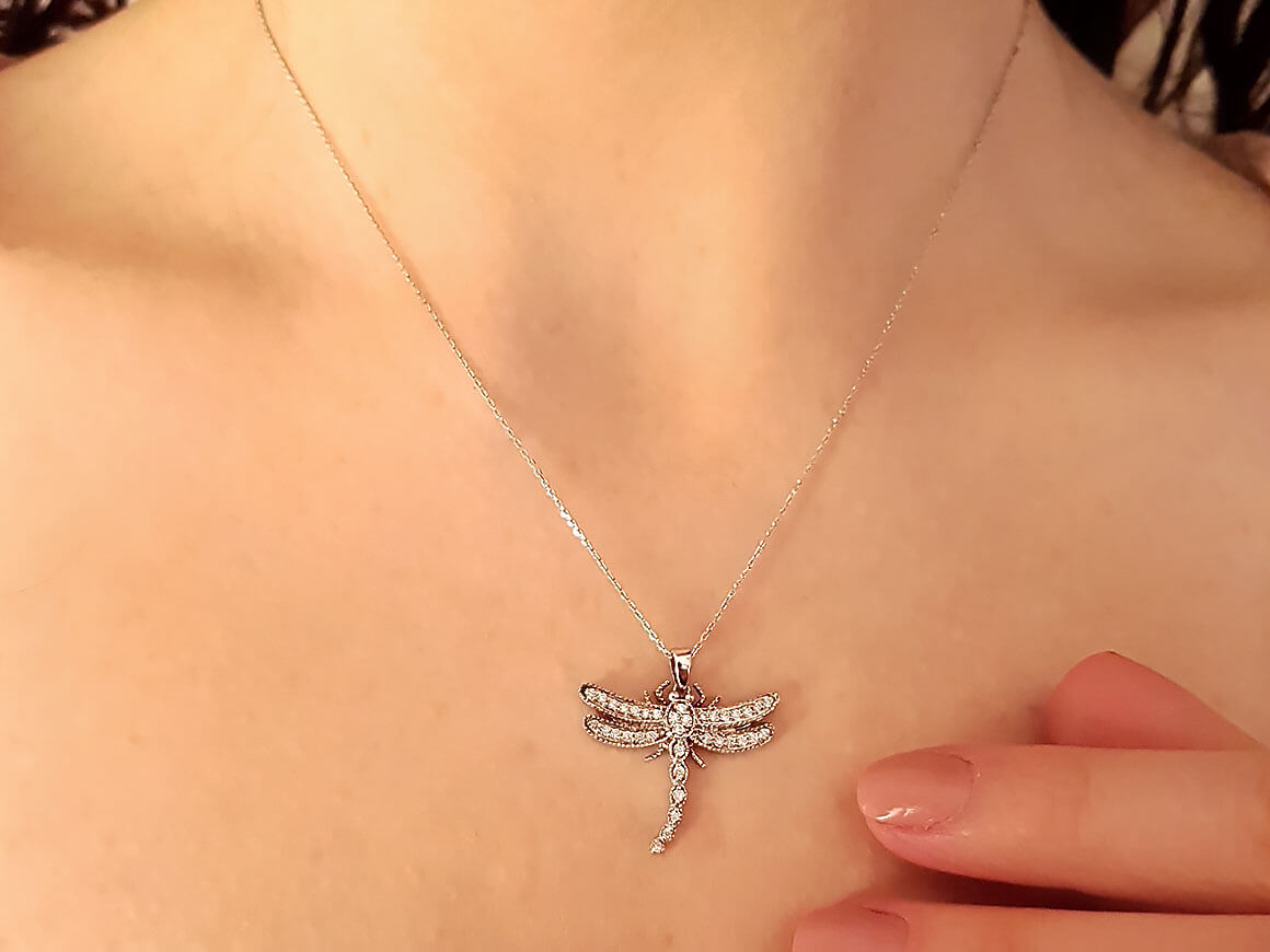 Collier Libellule Diamant